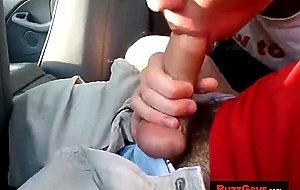 young twink sucks dick in car and swallows