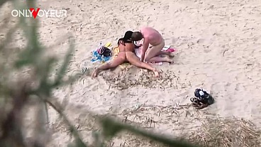 Beach Voyeur. Totally naked couple having sex on the beach