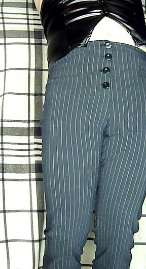 03 Linai Mod Paris Pants Black with White Line