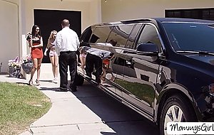 Stepmom Dava loves threesome with stepdaughter Scarlett and her boss