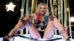 ”Leya Falcon Strips At A Gold Covered Strip Club”