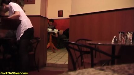 rough anal sex in a public coffee shop