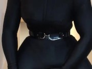 Beyonce’s catsuit (female mask, trans, crossdressing, boots, big lips, high heels, mask)