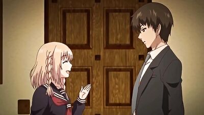 Anime cutie chokes on massive cock and takes a hard pounding