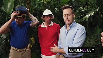 Big tits tranny foursome sex in the jungle - Brittney Kade