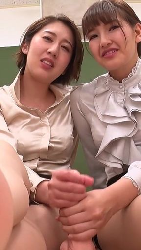 Seria Manatsuki and Sawa Sasaki Use You Like a Dog, Feeding You Their Feet
