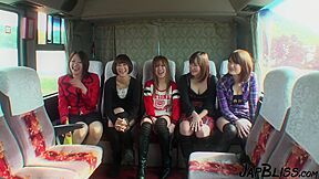Japanese Group Gathering On The Bus