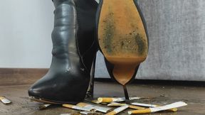GRINDING 20 CIGARETTES UNDER MY LOUBOUTIN BOOTS ASMR (HD)