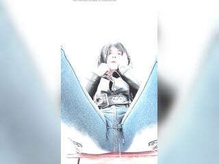 Crossdresser pees into his insane age Jeans