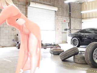 MY HORNY GOLDEN-HAIRED STEP SIS Sweeps The Floors In Transparent Costume