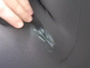Creamy NZ pussy squirts through tights