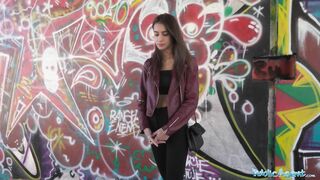 Public Agent Beautiful brunette babe with a stunning figure fucked outdoors