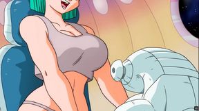 bulma adventure 3 - gallery show [dragon ball hentai game parody] ep.1 risky kuririn handjob while gohan could wake up at any moment