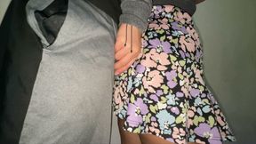Big-assed Woman Touches a Stranger's Erect Penis. Flash Dick!!