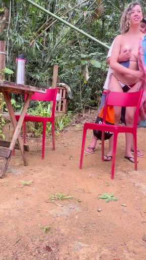 Naughty woman gives a blowjob and rides a stranger at the campsite.   Clip 1