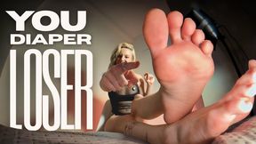 Barefoot Mommy and Her Diaper Loser (DIAPER DISCIPLINE)