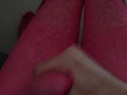 Hairy Teen Jacks Off In His Sister's Leggings!