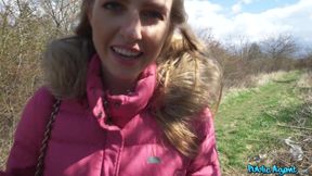 Blonde Bombshell's Outdoor Escapade with Secret Desires