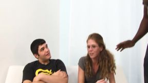 Nerdy Girlfriend With Glasses Gets Blacked In Front Of Her Boyfriend