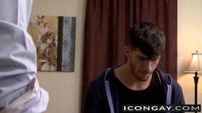 Muscled Adam gets his tight ass rammed by Ty thick dick