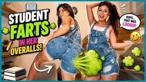 Student Farts in Her Overalls!