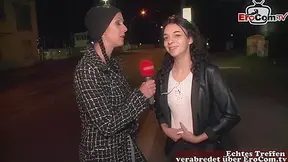 german teen 18+ slut ask normal people for sex at street casting