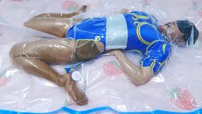 Beautiful warrior - Chunli, was torment in Vacuum Bag by controlled breathing after her failure