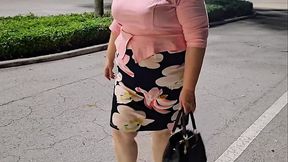 Met a stranger at night in the parking lot, let him rubbed my pussy under my dress &amp_ fucked me - BBW SSBBW creampie Pussy, big ass, big butt, big booty, big boobs, big tits, fat pussy, bust a nut, pov