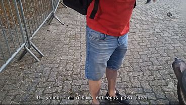 Pr&eacute_via - Um delivery para a esposa receber uma foda no mato sem camisinha