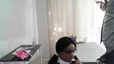 BTS Ebony Student Sucks and Fucks her way out of Detention