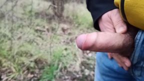 Someone Can See Me! Cum And Pee Outdoors