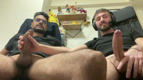 Watching Porn and Jerking off with My Friend