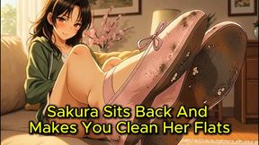 Sakura’s Ballet Flat Smother - She Sits Back And Makes You Clean Her Flats