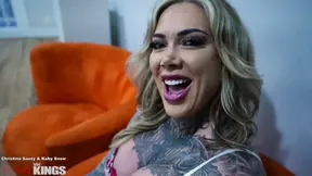 Tattooed babe sucks BBC in hot POV scene