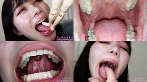 Hikage Hinata - Showing inside cute girl's mouth, chewing gummy candys, sucking fingers, licking and sucking human doll, and chewing dried sardines - 1080p