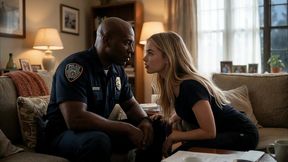 beautiful blonde carla seduces a black police officer to not pay bail - interracial sex - porn in spanish - ai porn