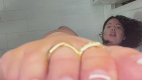 Toes close up and I standing over you
