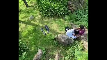 Couple caught on camera on a field trip