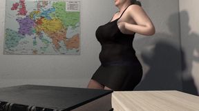 Teacher fingering her pussy in front of her Student: 3D Porn