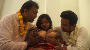 Handsome boy gets lucky with big boobs and black dick on moonlit honeymoon