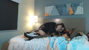 releasing dick from chastity cage to be able to suck it