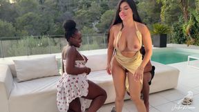 Bts - Hardcore Threesome with a Good BBC at Dusk in the Pool Part1