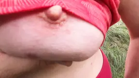 To wiggle her tits on the park bench