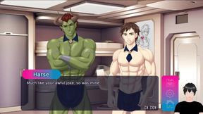 Young guy destroyed by huge dick in hentai gameplay hardcore fucking
