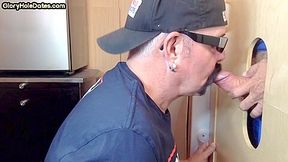 Gloryhole mature gaydaddy sucks dong on 1st gloryhole date