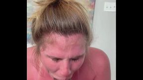 Throat fucked neighbor's wife gives the best BJ