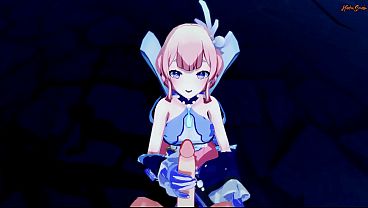 Mimi gives a POV blowjob before getting a facial and then swallowing cum. Genshin Impact Hentai