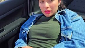 Fucking young brunette girl in exchange for taking her in my car