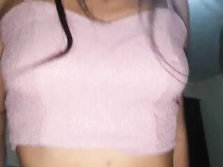 My stepdaughter comes to the room by herself when we are alone at home.