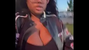 Huge tits outside almost caught walking around
